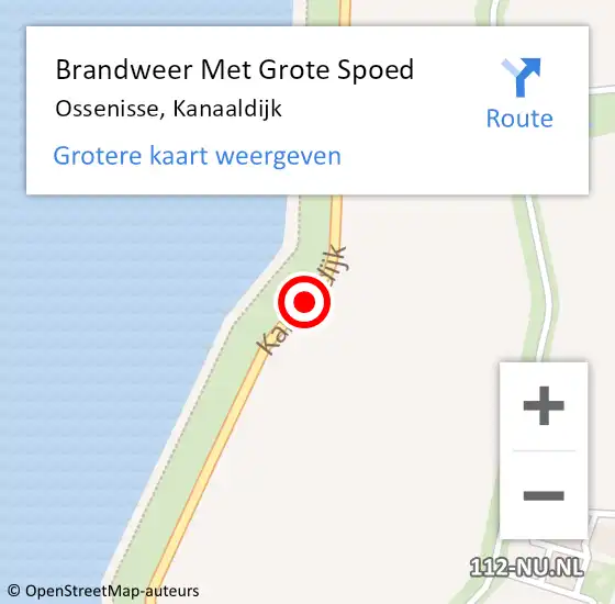 Locatie op kaart van de 112 melding: Brandweer Met Grote Spoed Naar Ossenisse, Kanaaldijk op 12 juni 2020 15:50