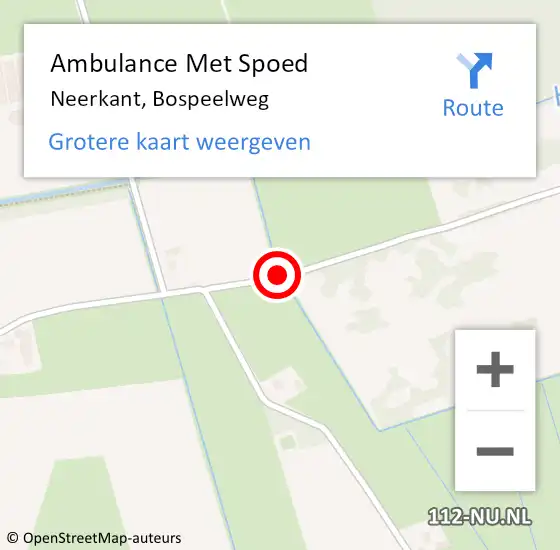 Locatie op kaart van de 112 melding: Ambulance Met Spoed Naar Neerkant, Bospeelweg op 12 juni 2020 16:11