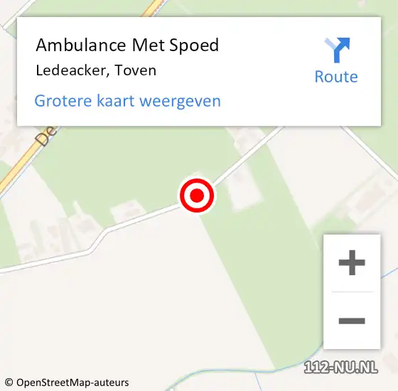Locatie op kaart van de 112 melding: Ambulance Met Spoed Naar Ledeacker, Toven op 12 juni 2020 16:22