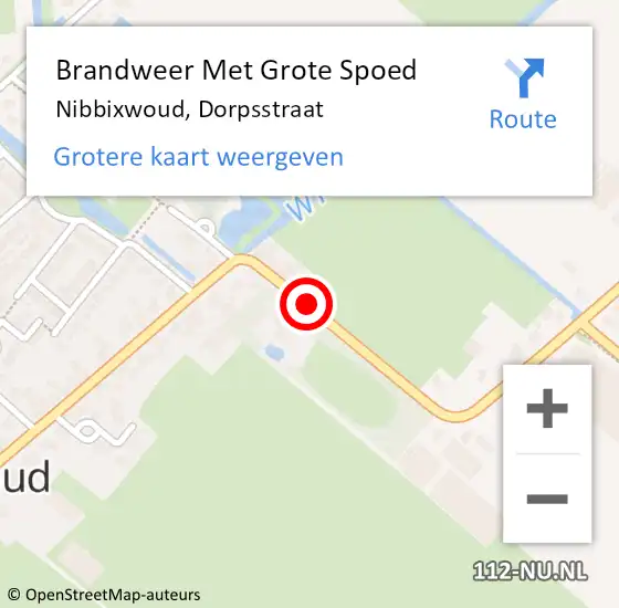 Locatie op kaart van de 112 melding: Brandweer Met Grote Spoed Naar Nibbixwoud, Dorpsstraat op 12 juni 2020 16:35