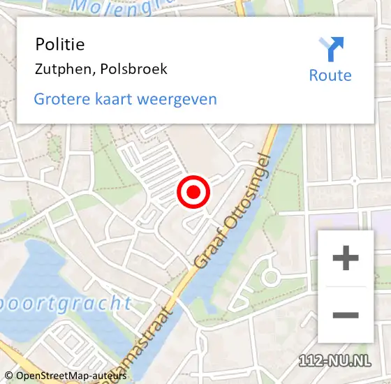 Locatie op kaart van de 112 melding: Politie Zutphen, Polsbroek op 12 juni 2020 20:07