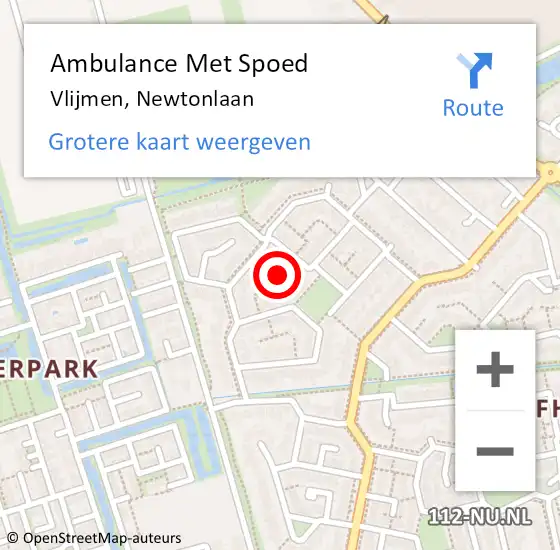 Locatie op kaart van de 112 melding: Ambulance Met Spoed Naar Vlijmen, Newtonlaan op 12 juni 2020 21:06