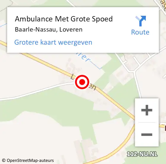 Locatie op kaart van de 112 melding: Ambulance Met Grote Spoed Naar Baarle-Nassau, Loveren op 12 juni 2020 21:08
