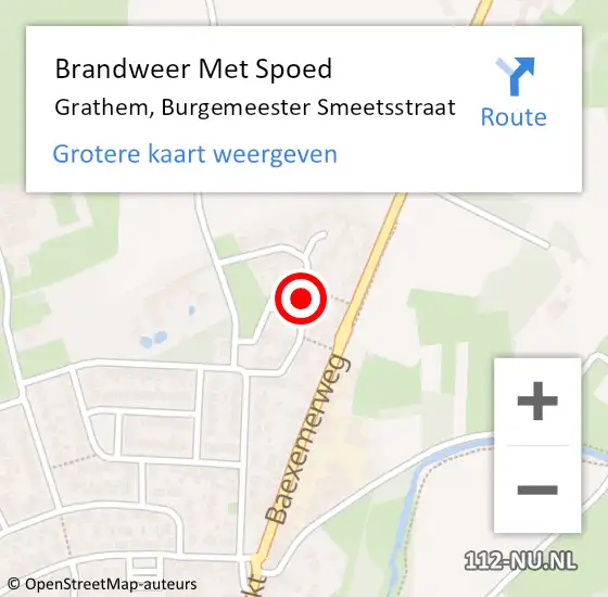 Locatie op kaart van de 112 melding: Brandweer Met Spoed Naar Grathem, Burgemeester Smeetsstraat op 12 juni 2020 23:14