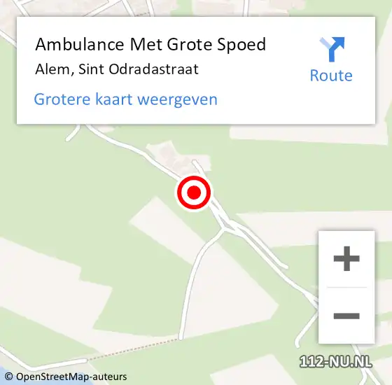 Locatie op kaart van de 112 melding: Ambulance Met Grote Spoed Naar Alem, Sint Odradastraat op 13 juni 2020 00:14