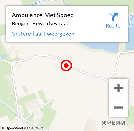 Locatie op kaart van de 112 melding: Ambulance Met Spoed Naar Beugen, Heiveldsestraat op 13 juni 2020 01:19