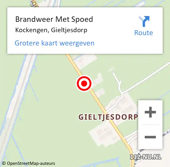 Locatie op kaart van de 112 melding: Brandweer Met Spoed Naar Kockengen, Gieltjesdorp op 13 juni 2020 08:12