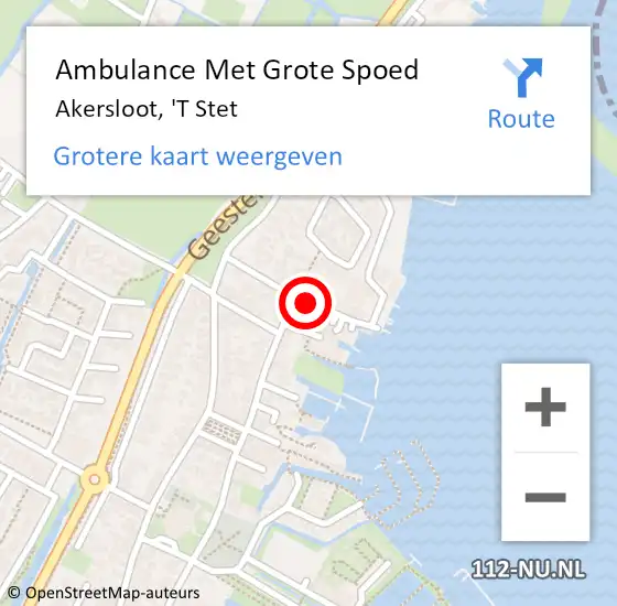 Locatie op kaart van de 112 melding: Ambulance Met Grote Spoed Naar Akersloot, 'T Stet op 13 juni 2020 10:38