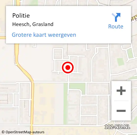 Locatie op kaart van de 112 melding: Politie Heesch, Grasland op 13 juni 2020 10:58