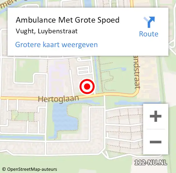 Locatie op kaart van de 112 melding: Ambulance Met Grote Spoed Naar Vught, Luybenstraat op 13 juni 2020 11:35