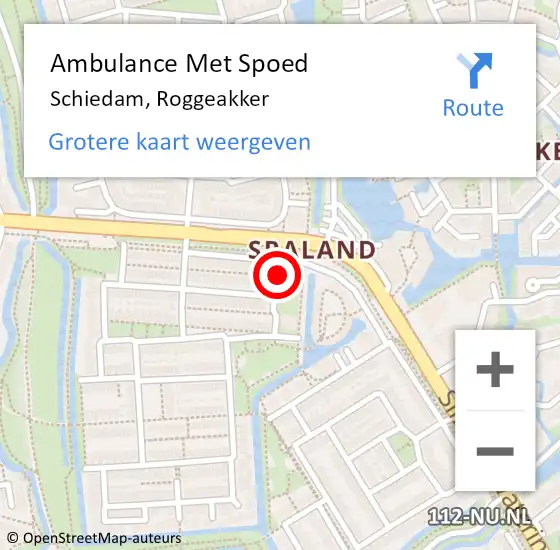 Locatie op kaart van de 112 melding: Ambulance Met Spoed Naar Schiedam, Roggeakker op 13 juni 2020 11:38