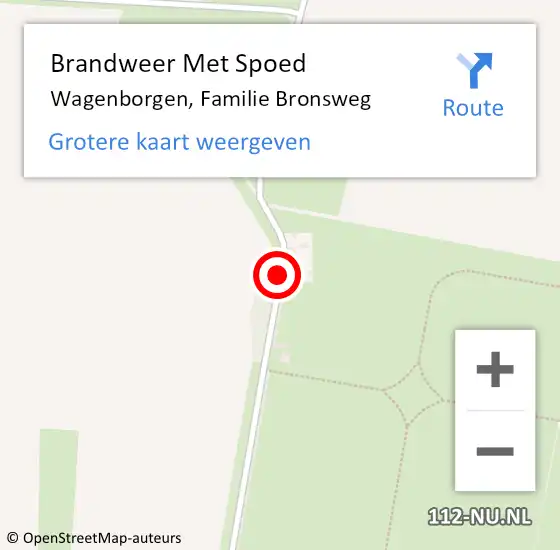Locatie op kaart van de 112 melding: Brandweer Met Spoed Naar Wagenborgen, Familie Bronsweg op 13 juni 2020 12:21