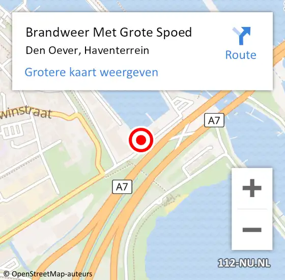 Locatie op kaart van de 112 melding: Brandweer Met Grote Spoed Naar Den Oever, Haventerrein op 9 mei 2014 13:44