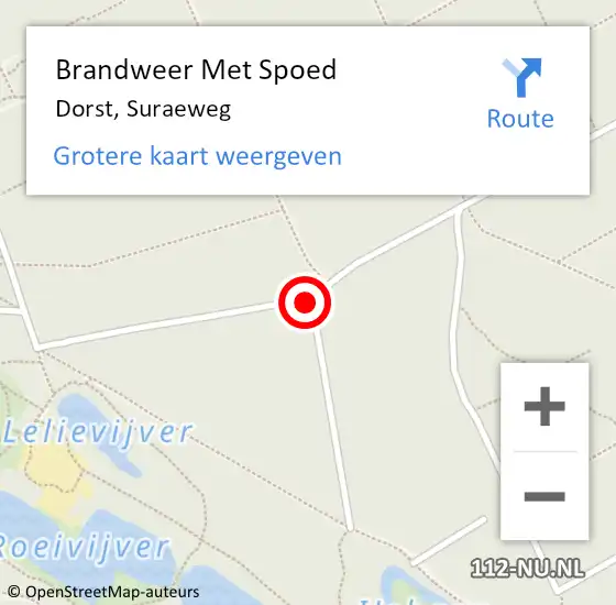 Locatie op kaart van de 112 melding: Brandweer Met Spoed Naar Dorst, Suraeweg op 13 juni 2020 14:50