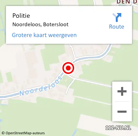 Locatie op kaart van de 112 melding: Politie Noordeloos, Botersloot op 13 juni 2020 15:06