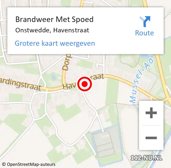 Locatie op kaart van de 112 melding: Brandweer Met Spoed Naar Onstwedde, Havenstraat op 9 mei 2014 14:12