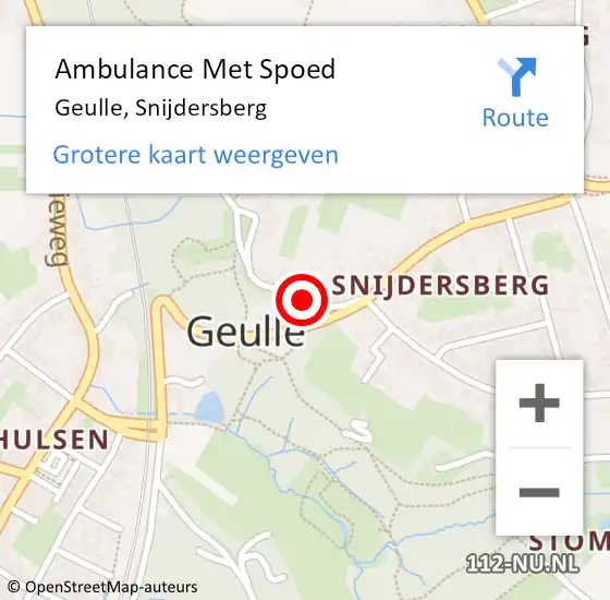 Locatie op kaart van de 112 melding: Ambulance Met Spoed Naar Geulle, Snijdersberg op 9 mei 2014 14:14