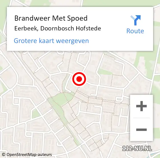 Locatie op kaart van de 112 melding: Brandweer Met Spoed Naar Eerbeek, Doornbosch Hofstede op 13 juni 2020 19:32