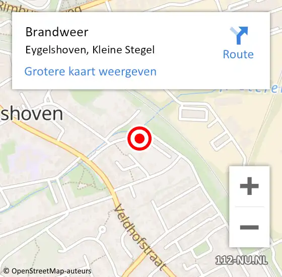 Locatie op kaart van de 112 melding: Brandweer Eygelshoven, Kleine Stegel op 9 mei 2014 14:24