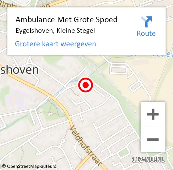Locatie op kaart van de 112 melding: Ambulance Met Grote Spoed Naar Eygelshoven, Kleine Stegel op 9 mei 2014 14:31