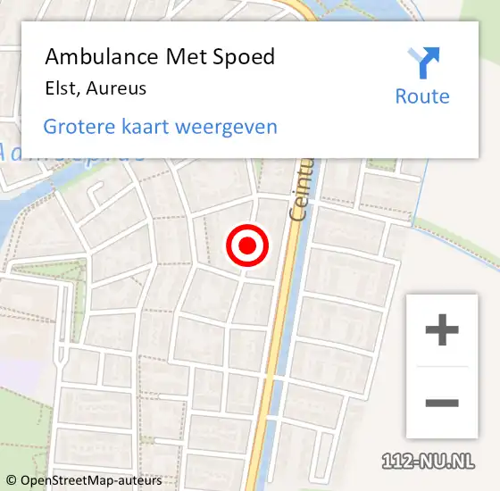 Locatie op kaart van de 112 melding: Ambulance Met Spoed Naar Elst, Aureus op 14 juni 2020 01:23