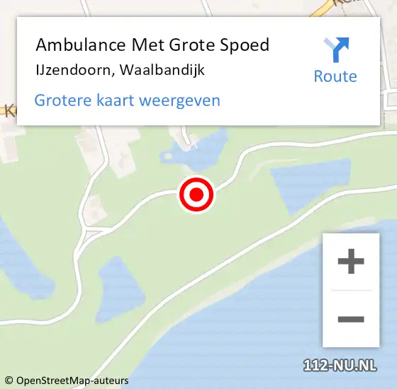 Locatie op kaart van de 112 melding: Ambulance Met Grote Spoed Naar IJzendoorn, Waalbandijk op 14 juni 2020 01:35