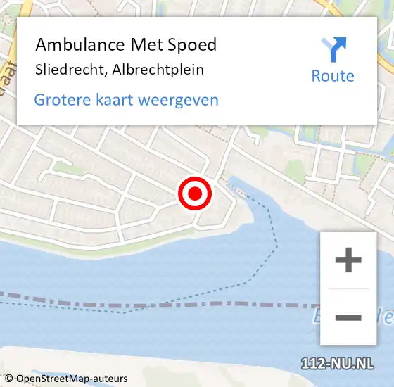 Locatie op kaart van de 112 melding: Ambulance Met Spoed Naar Sliedrecht, Albrechtplein op 14 juni 2020 10:19