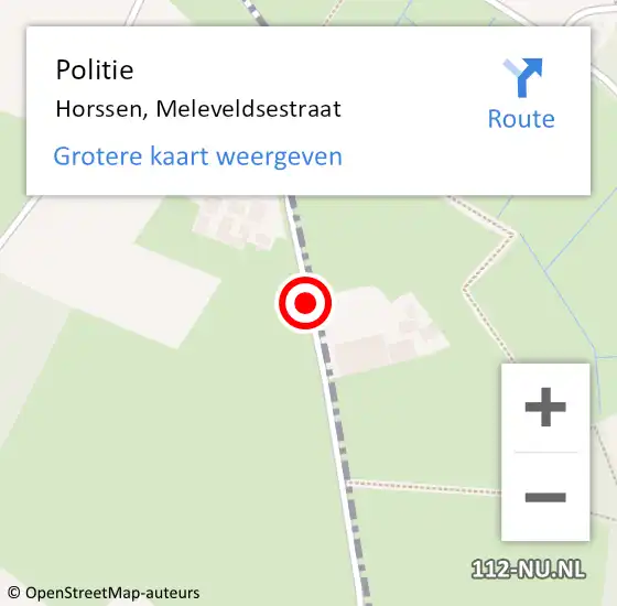 Locatie op kaart van de 112 melding: Politie Horssen, Meleveldsestraat op 9 mei 2014 15:08