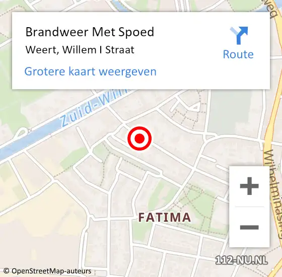 Locatie op kaart van de 112 melding: Brandweer Met Spoed Naar Weert, Willem I Straat op 14 juni 2020 12:27