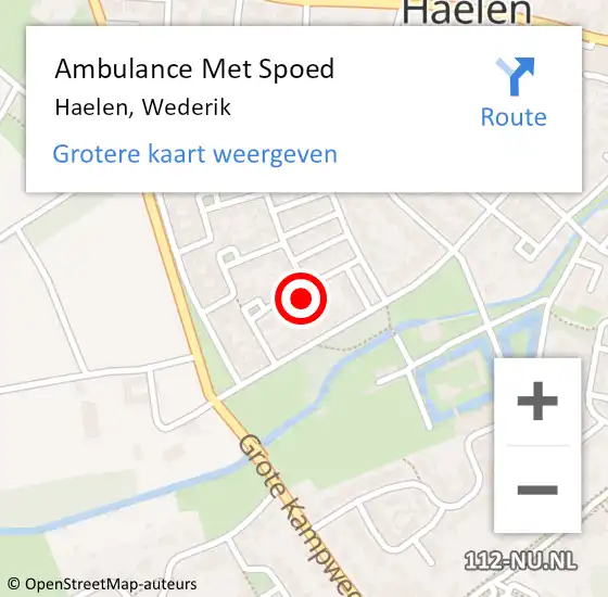 Locatie op kaart van de 112 melding: Ambulance Met Spoed Naar Haelen, Wederik op 9 mei 2014 15:09