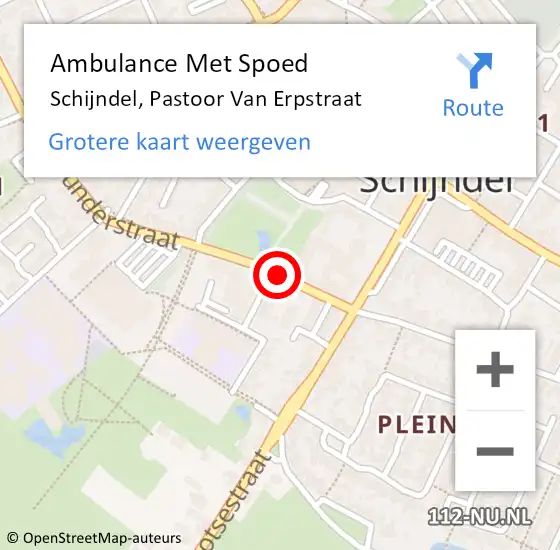 Locatie op kaart van de 112 melding: Ambulance Met Spoed Naar Schijndel, Pastoor Van Erpstraat op 14 juni 2020 13:48