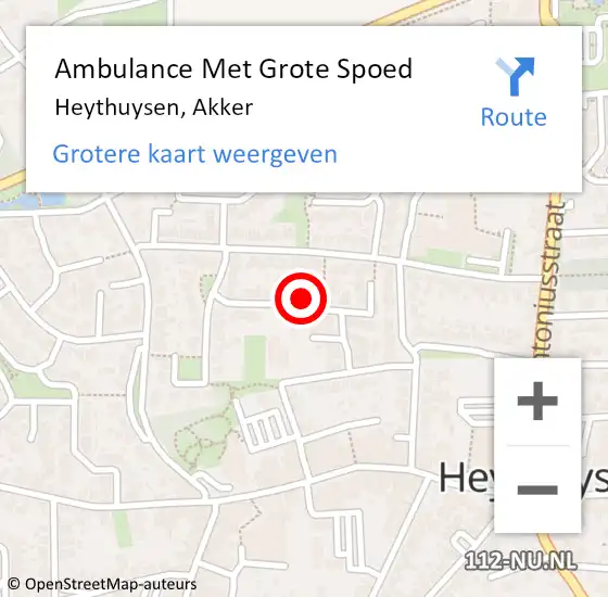 Locatie op kaart van de 112 melding: Ambulance Met Grote Spoed Naar Heythuysen, Akker op 14 juni 2020 14:28
