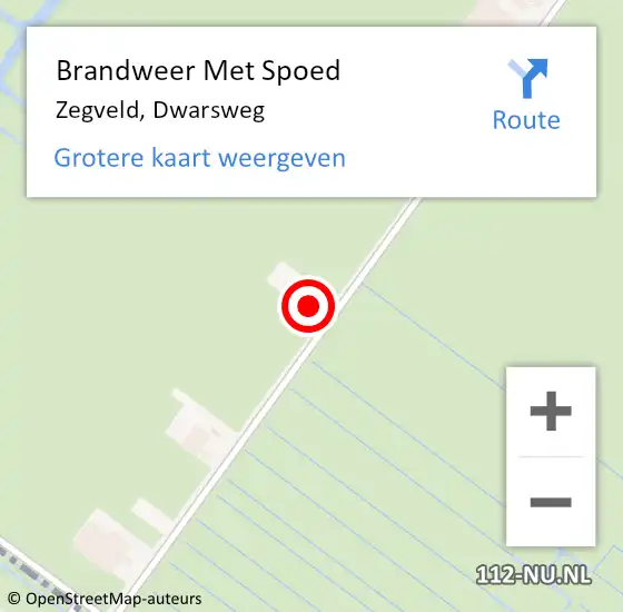 Locatie op kaart van de 112 melding: Brandweer Met Spoed Naar Zegveld, Dwarsweg op 9 mei 2014 15:19