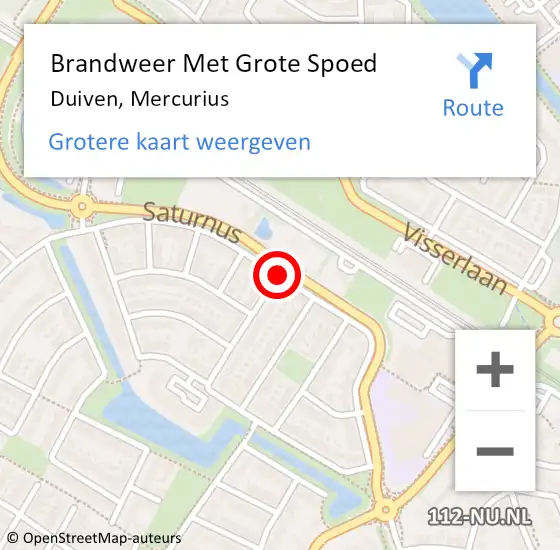 Locatie op kaart van de 112 melding: Brandweer Met Grote Spoed Naar Duiven, Mercurius op 14 juni 2020 15:57