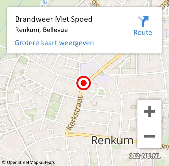 Locatie op kaart van de 112 melding: Brandweer Met Spoed Naar Renkum, Bellevue op 14 juni 2020 16:20