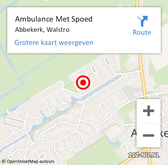 Locatie op kaart van de 112 melding: Ambulance Met Spoed Naar Abbekerk, Walstro op 14 juni 2020 16:21