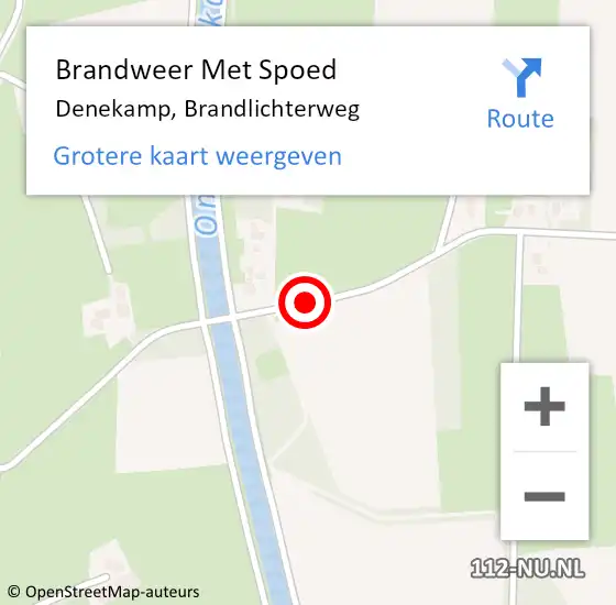 Locatie op kaart van de 112 melding: Brandweer Met Spoed Naar Denekamp, Brandlichterweg op 14 juni 2020 16:29