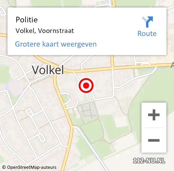 Locatie op kaart van de 112 melding: Politie Volkel, Voornstraat op 14 juni 2020 16:39