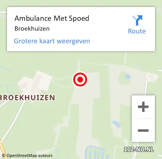 Locatie op kaart van de 112 melding: Ambulance Met Spoed Naar Broekhuizen op 14 juni 2020 18:25