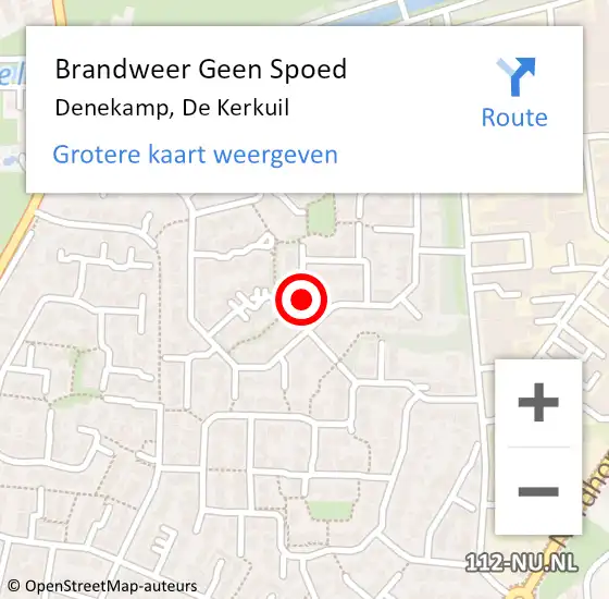 Locatie op kaart van de 112 melding: Brandweer Geen Spoed Naar Denekamp, De Kerkuil op 14 juni 2020 19:31