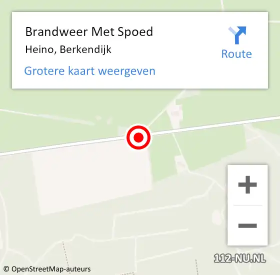 Locatie op kaart van de 112 melding: Brandweer Met Spoed Naar Heino, Berkendijk op 14 juni 2020 19:56