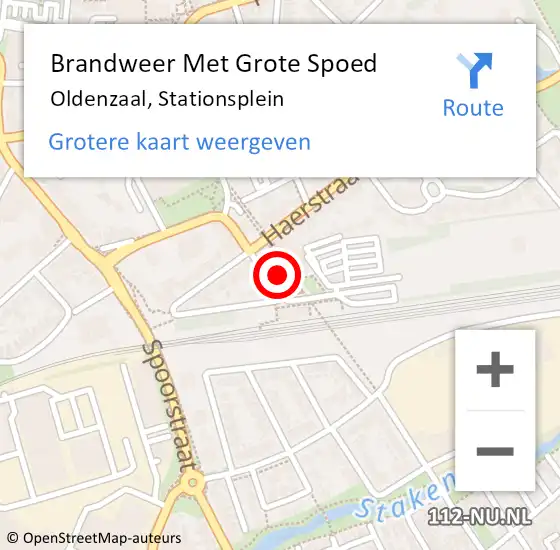 Locatie op kaart van de 112 melding: Brandweer Met Grote Spoed Naar Oldenzaal, Stationsplein op 14 juni 2020 20:07