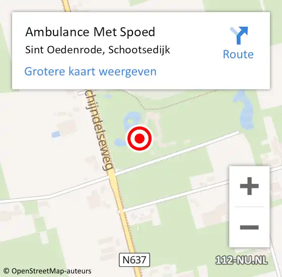 Locatie op kaart van de 112 melding: Ambulance Met Spoed Naar Sint Oedenrode, Schootsedijk op 14 juni 2020 23:10