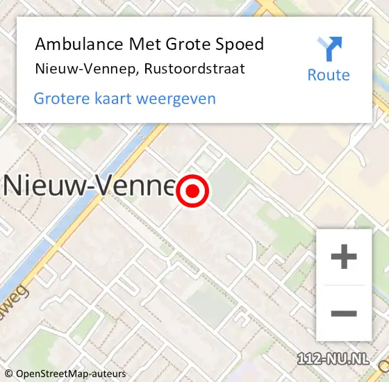 Locatie op kaart van de 112 melding: Ambulance Met Grote Spoed Naar Nieuw-Vennep, Rustoordstraat op 14 juni 2020 23:21