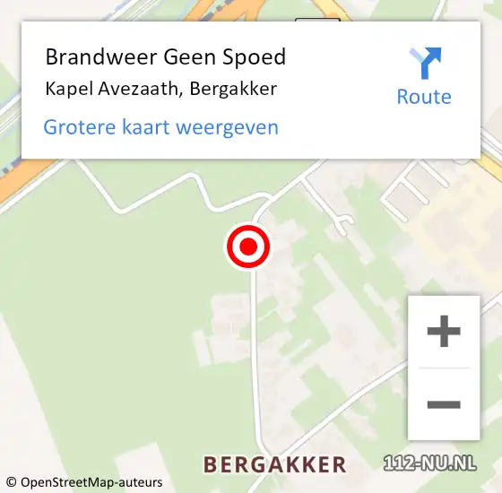 Locatie op kaart van de 112 melding: Brandweer Geen Spoed Naar Kapel Avezaath, Bergakker op 15 juni 2020 04:47