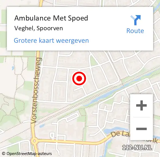 Locatie op kaart van de 112 melding: Ambulance Met Spoed Naar Veghel, Spoorven op 15 juni 2020 06:20