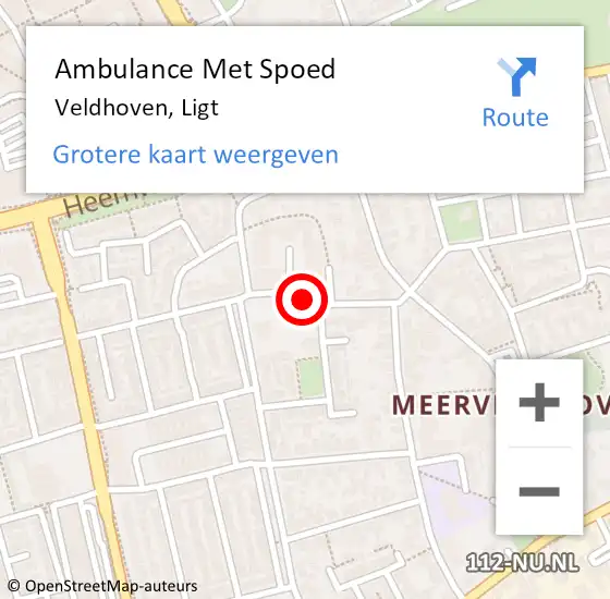 Locatie op kaart van de 112 melding: Ambulance Met Spoed Naar Veldhoven, Ligt op 15 juni 2020 08:46