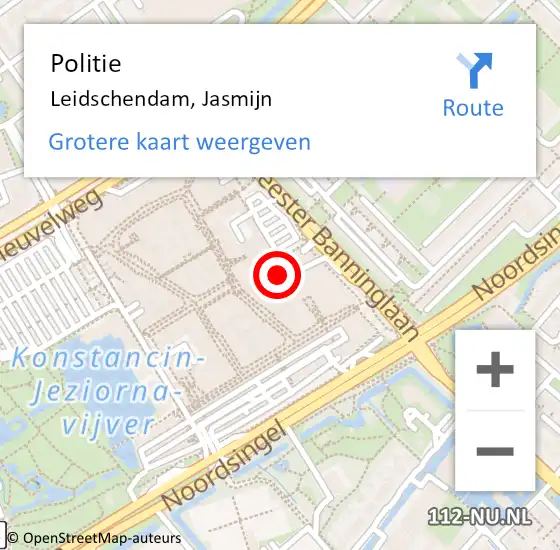 Locatie op kaart van de 112 melding: Politie Leidschendam, Jasmijn op 1 oktober 2013 12:11