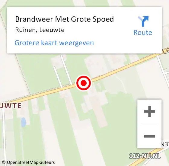 Locatie op kaart van de 112 melding: Brandweer Met Grote Spoed Naar Ruinen, Leeuwte op 15 juni 2020 09:36