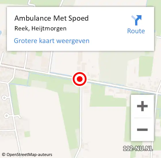 Locatie op kaart van de 112 melding: Ambulance Met Spoed Naar Reek, Heijtmorgen op 15 juni 2020 11:32